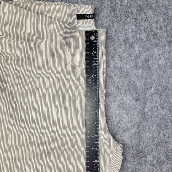 Insight Women Pants 14 Capri Cropped Stretchy Stripped Elastic Waist Pull On Tan - Picture 7 of 9